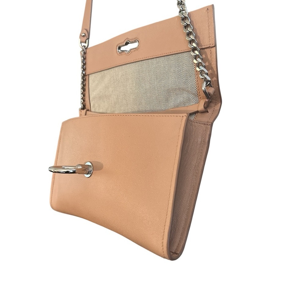 π Rebecca Minkoff Sofia Blush Leather Crossbody Clutch Convertible Chain Bag - Picture 5 of 11